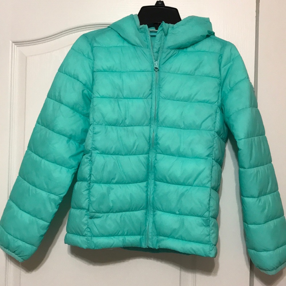 Girls GAP Primaloft puffer jacket - mint green.